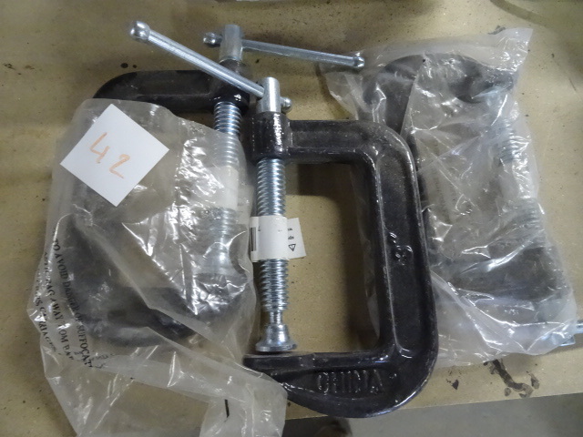 lot 42 image: New 3 C clamps. Qty 3...