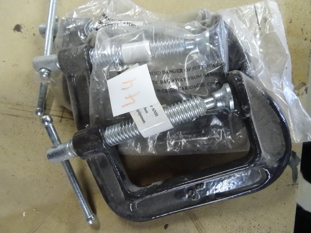 lot 44 image: New 3 C clamps. Qty 3...