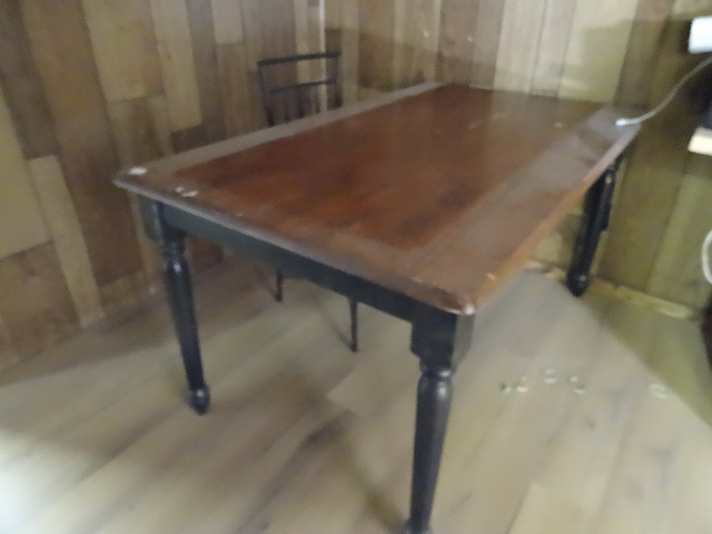 lot 102 image: 59 x 35 wood kitchen table. ...