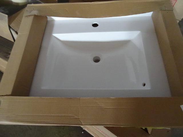 lot 136 image: 28 x 22 drop in sink. Cultured marb...