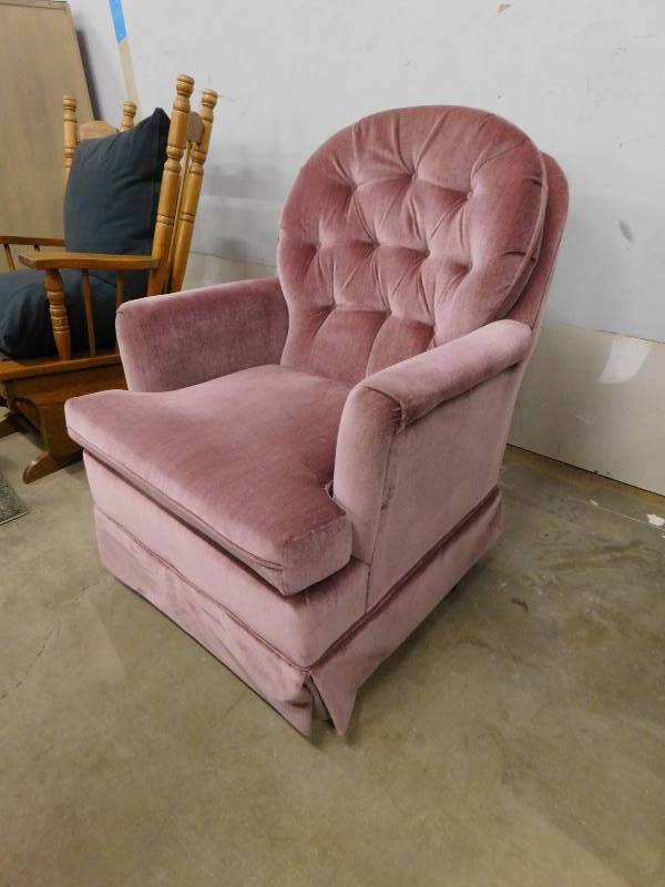 Mauve Swivel & Rocking Chair