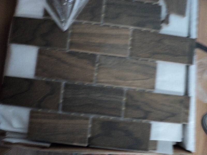 lot 37 image: 1 box of mosaic tile, some are dama...
