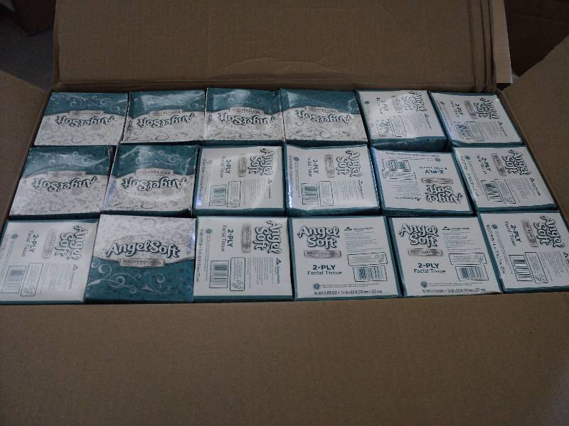 lot 87 image: 36 boxes of angel soft 2 ply facial...