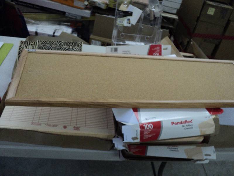 lot 95 image: cork bulletin board and files and e...