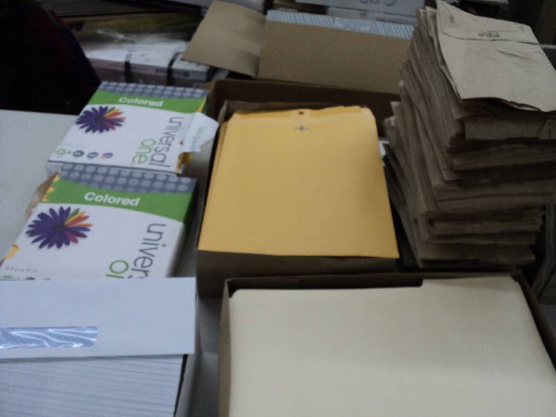 lot 147 image: office envelopes, paper, folders, l...