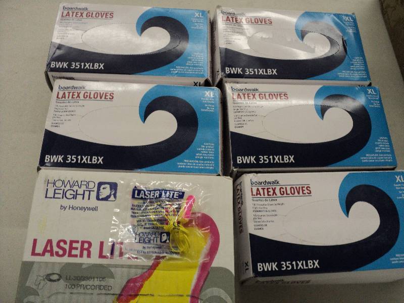 lot 175 image: 500 XL latex gloves and laser lite ...