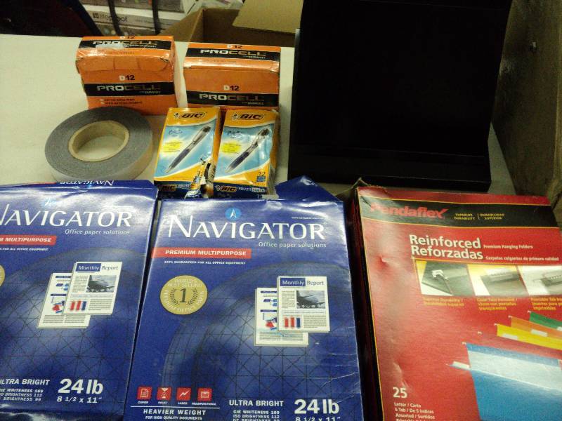 lot 177 image: navigator paper, folders, D batteri...