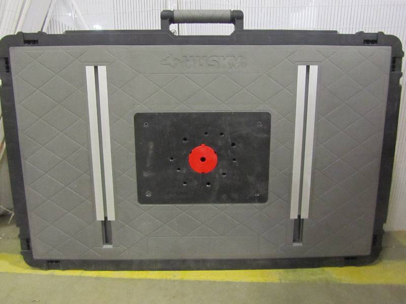 lot 12 image: Husky 1.8 ft. x 3 ft. Portable Jobsite Workbench