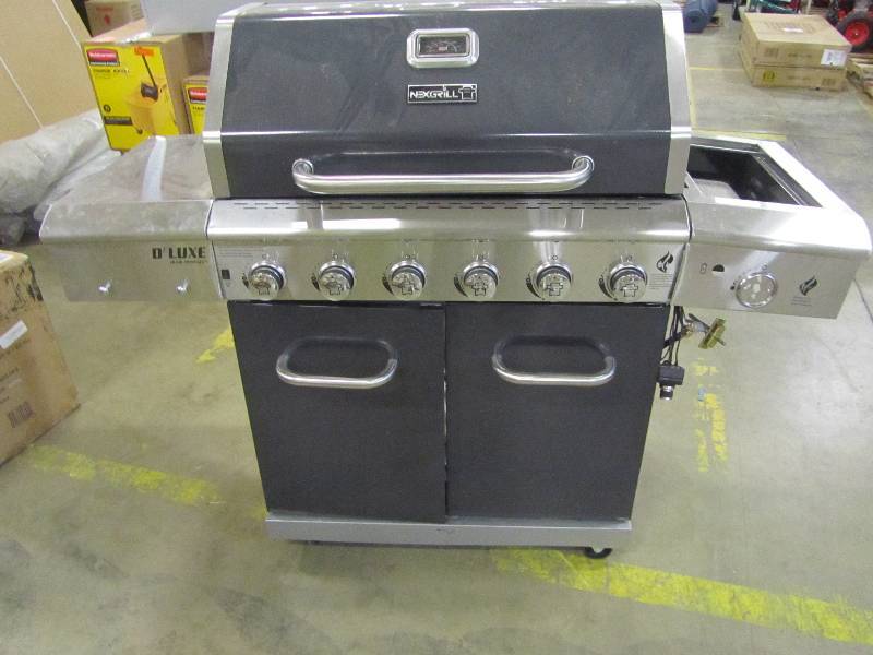lot 27 image: Nexgrill Deluxe 6-Burner Propane Gas Grill in Slate with Ceramic Searing Side Burner