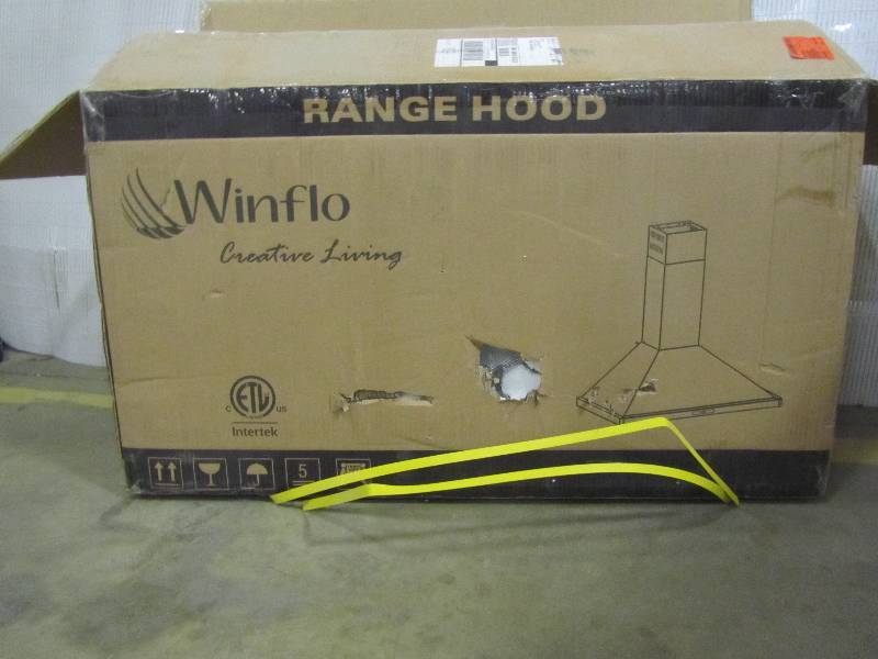 lot 48 image: Winflo-36 Stainless Steel Convertible Wall Mount Range Hood 450 CFM Touch Control Aluminum Grease Filters