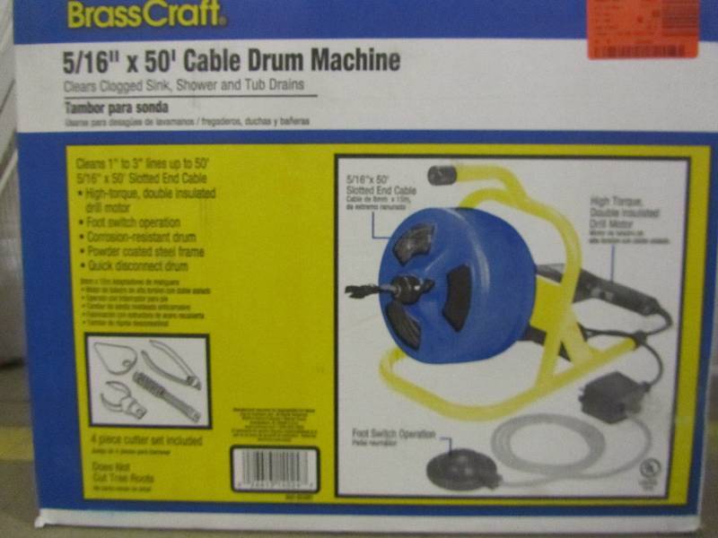 lot 69 image: BrassCraft 516 in. x 50 ft. Cable Drum Machine