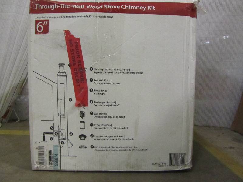 lot 95 image: DuraVent DuraPlus 6 in. Through-The-Wall Chimney Stove Vent Kit