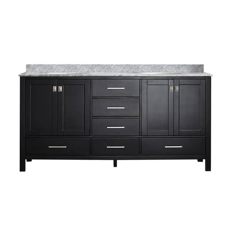 lot 55 image: Vinnova 723072-ES-CA-NM Gela 72 in. W x 22 in. D x 35 in. H Vanity in Espresso with Marble Vanity Top in White with White Basin