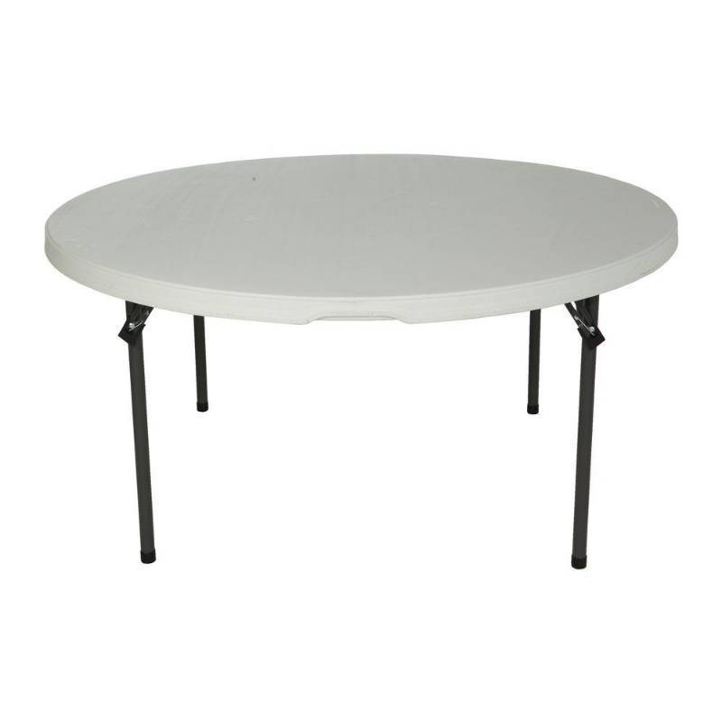 lot 84 image: Lifetime 60 in. White Round Granite Commercial Stacking Folding Table (x4)