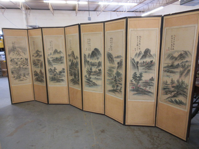 lot 839 image: ASIAN 8 PANEL FOLDING SCREEN