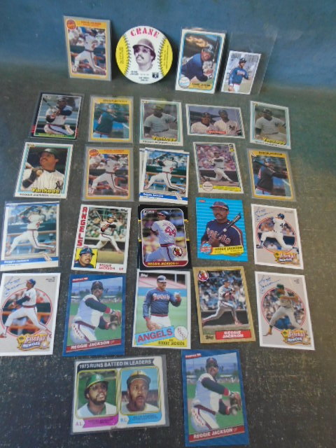 Reggie Jackson Baseball Cards with 1970s Crane Card
