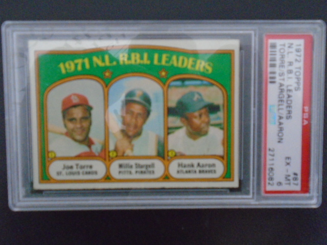 Slabbed  Grade 1972 Topps Card With Hank Aaron