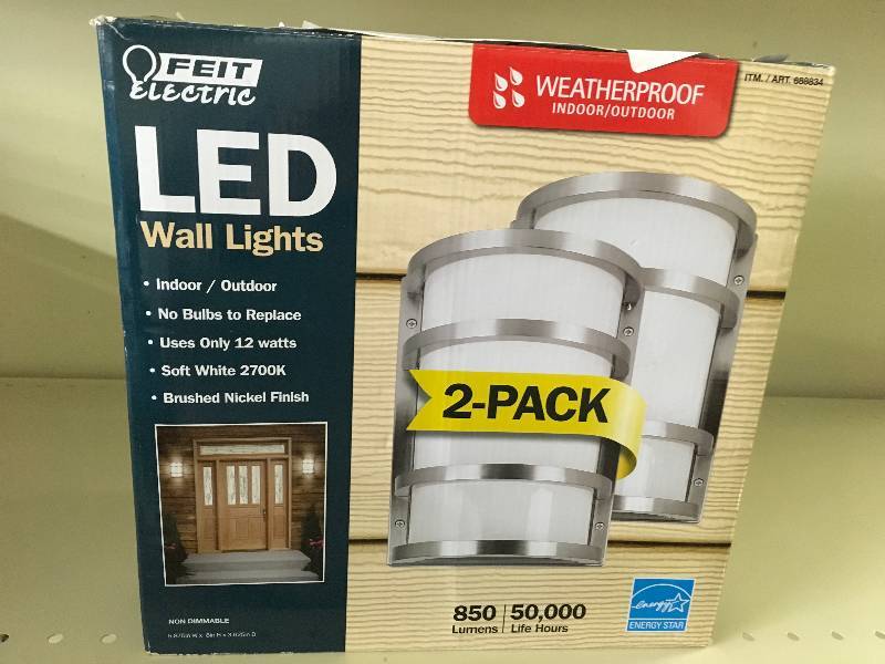2PK LED WALL SCONCE FEIT, MSRP $38.99