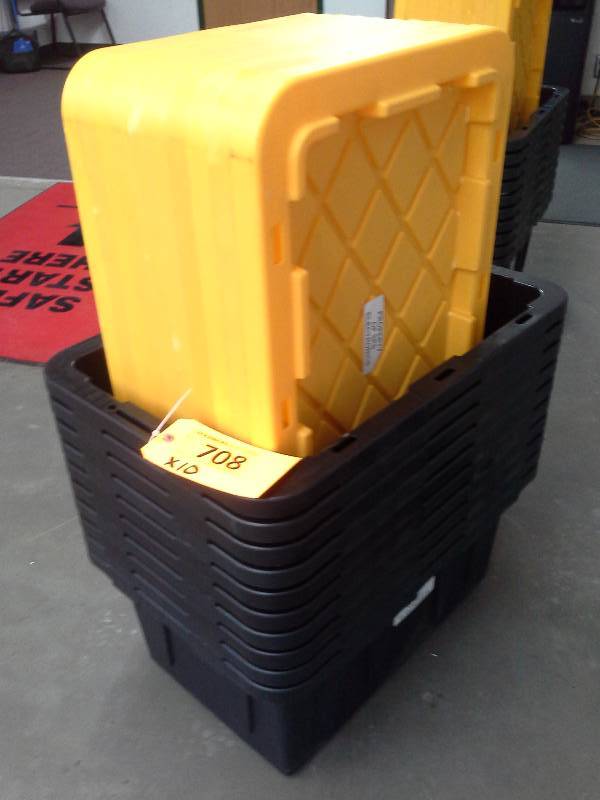 lot 708 image: (10) Plastic Storage Bins