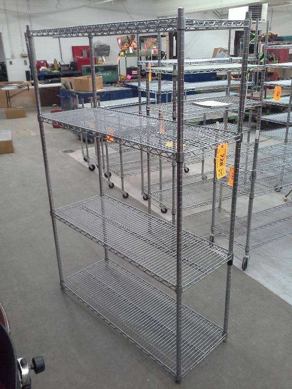 lot 728 image: 71 x 48 x 18 Stainless Steel Wire Shelving