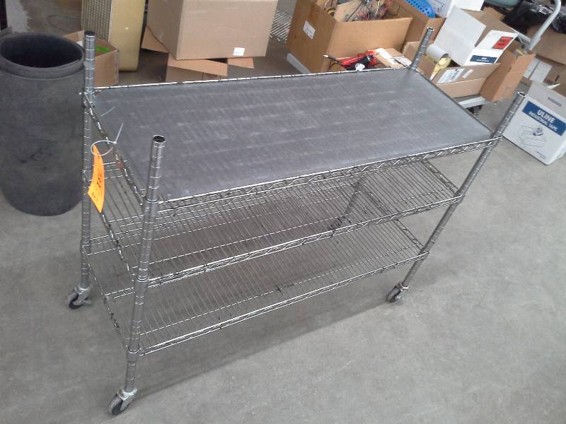 lot 731 image: 40 x 48 x 18 Stainless Steel Wire Shelving.