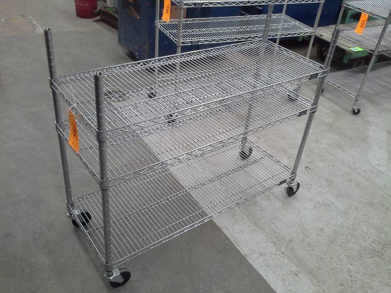 lot 735 image: 41 x 48 x 18 Stainless Steel Wire Shelving.