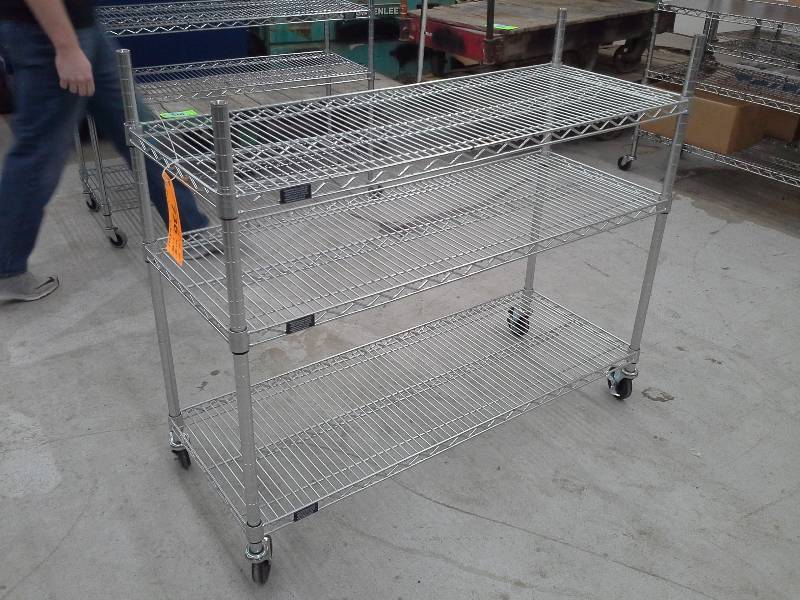 lot 736 image: 41 x 48 x 18 Stainless Steel Wire Shelving