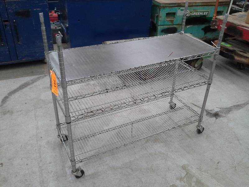 lot 741 image: 43 x 48 x 18 Stainless Steel Wire Shelving.
