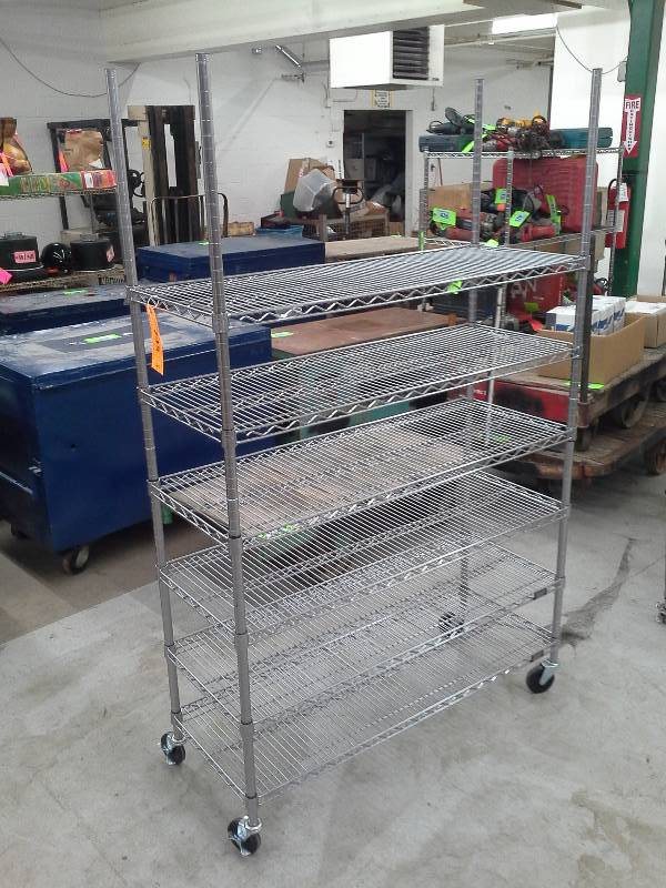 lot 745 image: 76 x 48 x 18 Stainless Steel Wire Shelving