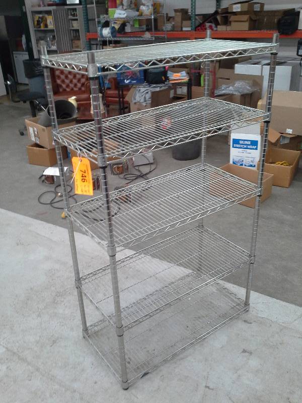 lot 746 image: 62 x  48 x 18 Stainless Steel Wire Shelving