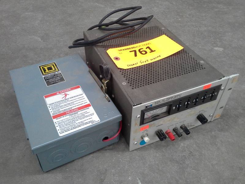 lot 761 image: Hp 611A DC Power Supply and General Duty Safety Switch