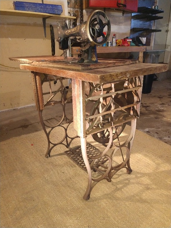 Cast Iron Sewing Machine Cool Table Base W Ornate Pulley Cast Iron Sewing Machine Cool Table Base W Ornate Pulley