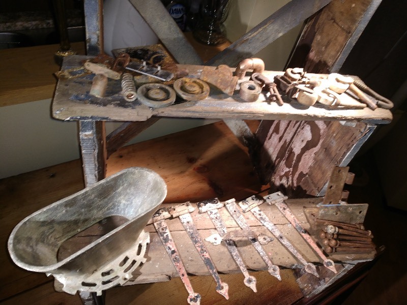 JOSAM Antique Floor Grate, Antique Door Hinges, Door Handle, Casters, Spring, and Salvage