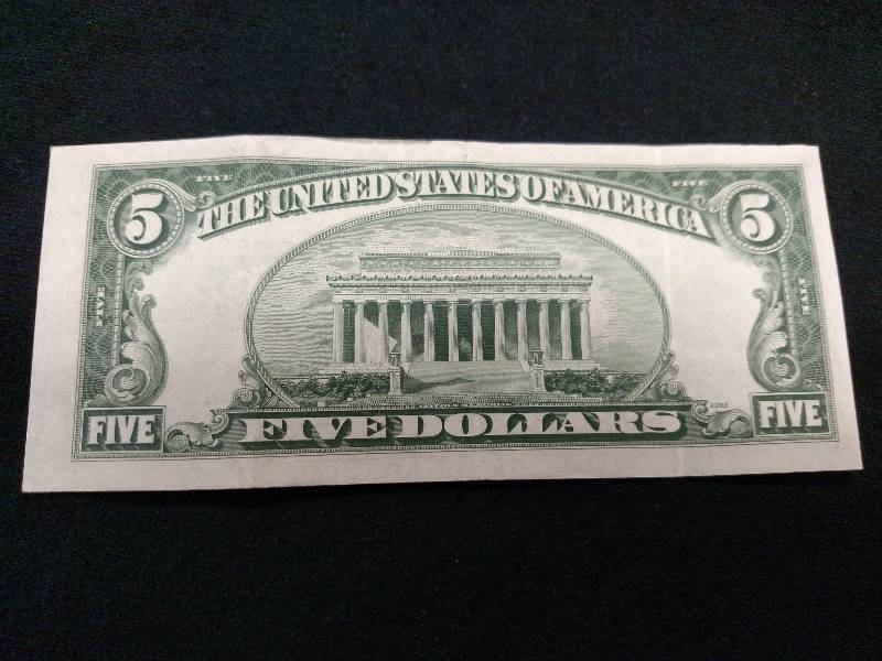 1953 Red Seal Five Dollar Note...