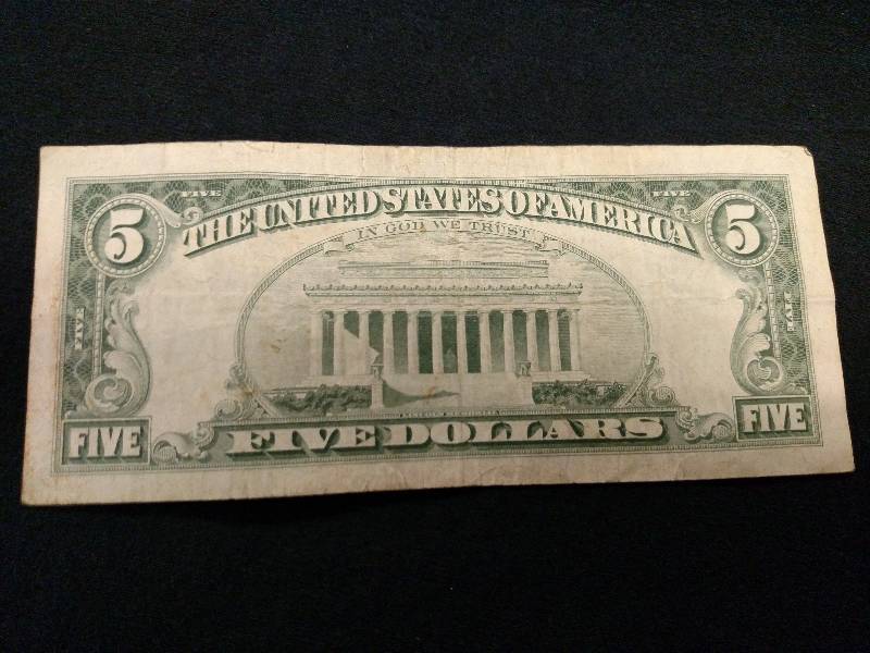 1963 Red Seal Five Dollar Note...