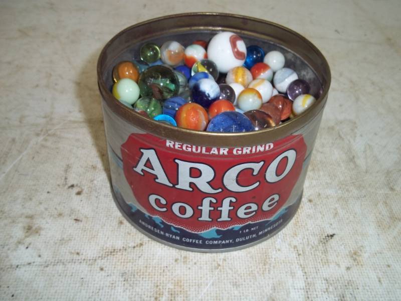 Arco Coffee Can with Marbles including Shooters