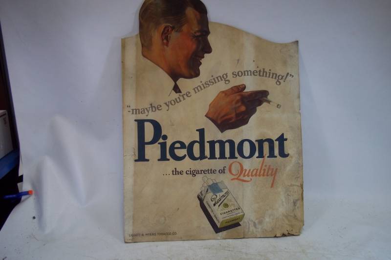 1940s  Store Display sign Piedmont Cigarettes