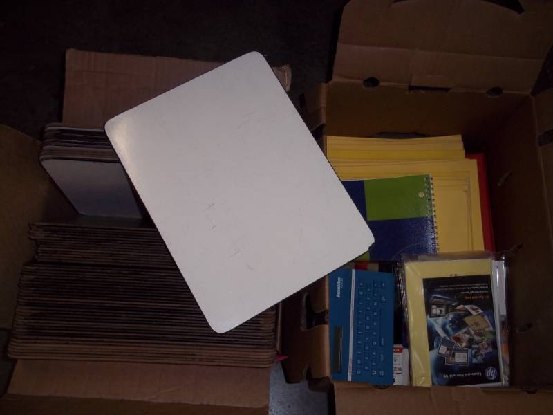 Lot of 9 x 12 White Boards and office Supplies