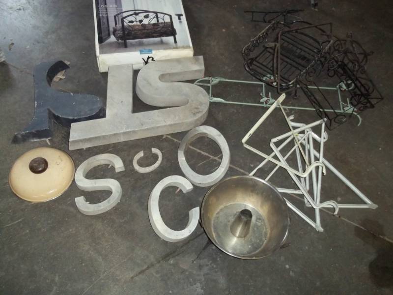 Sign Letters, shelf brackets, and wire dcor
