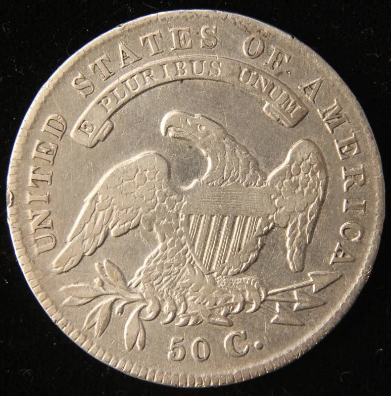 1836 US CAPPED BUST SILVER HALF DOLLAR VF
