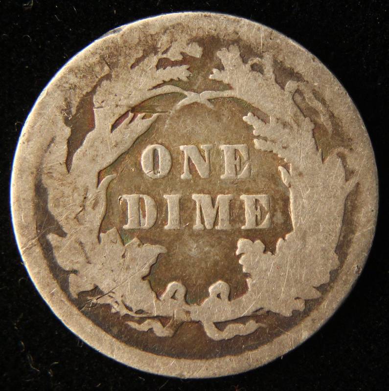 1890 SEATED LIBERTY SILVER DIME FINE