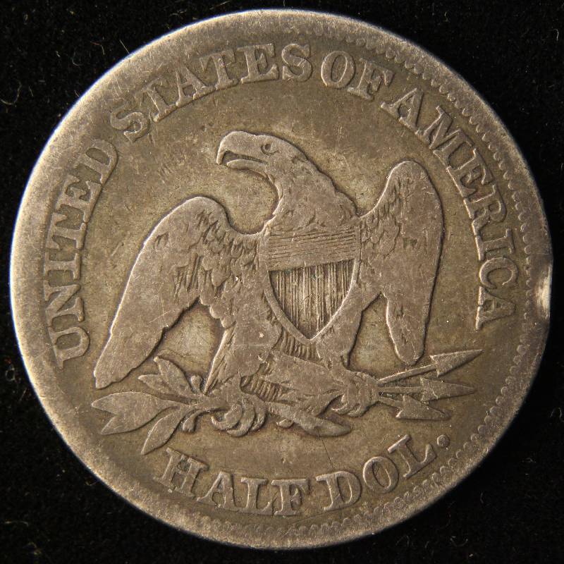 1858 US SEATED LIBERTY SILVER HALF DOLLAR