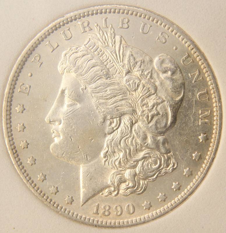 1890-S MORGAN SILVER DOLLAR MS66DMPL ANGS