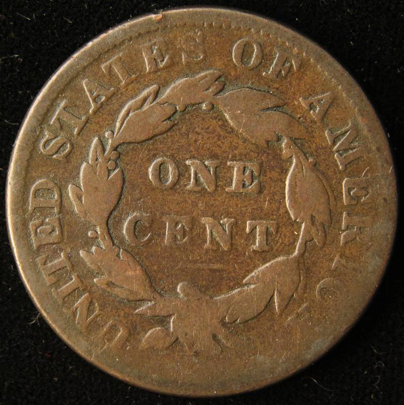 1834 US MATRON HEAD LARGE CENT VG