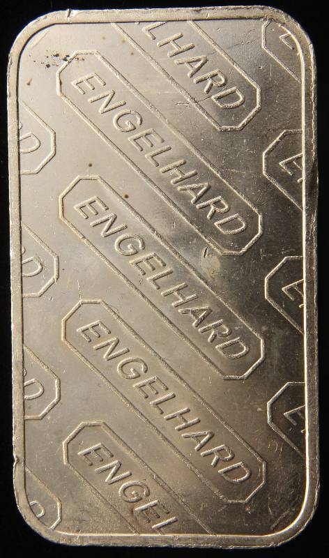 1 TROY OZ. .999 FINE SILVER BAR ENGELHARD WITH SERIAL #