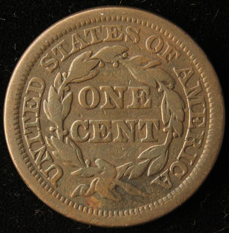 1844 BRAIDED HAIR US LARGE CENT VG