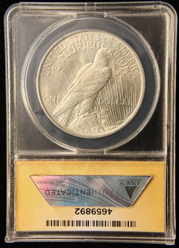 1923 PEACE SILVER DOLLAR MS63 ANACS