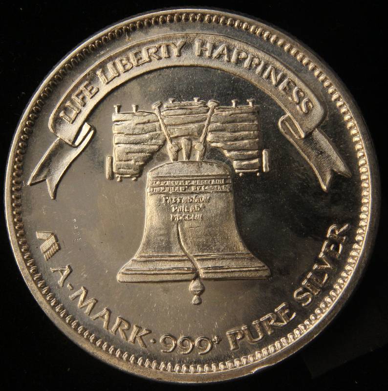 1 TROY OZ. .999 FINE SILVER 1984 A-MARK LIBERTY ROUND