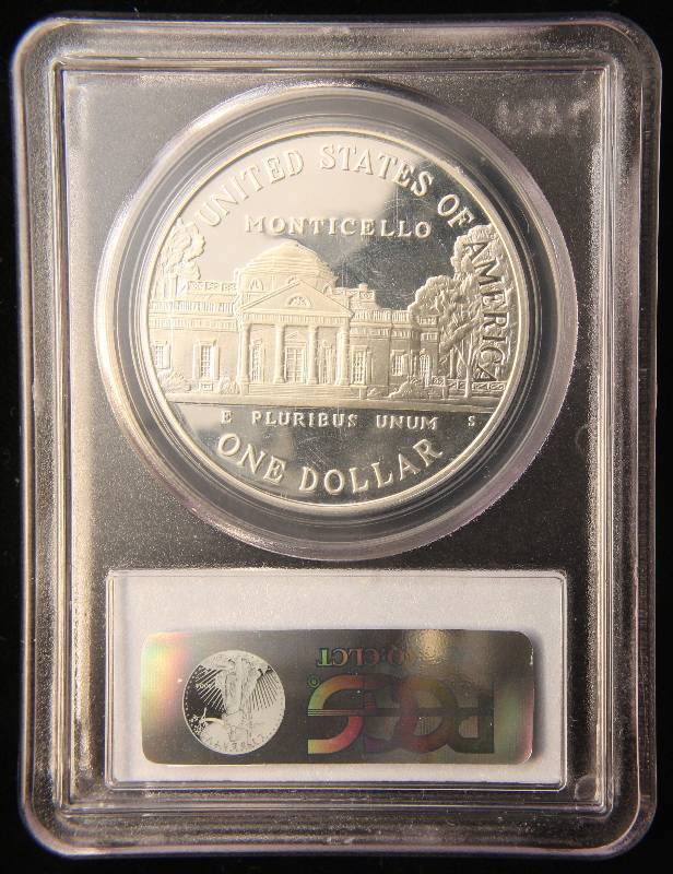1993-S PROOF US JEFFERSON COMMEMORATIVE SILVER DOLLAR PR68DCAM PCGS