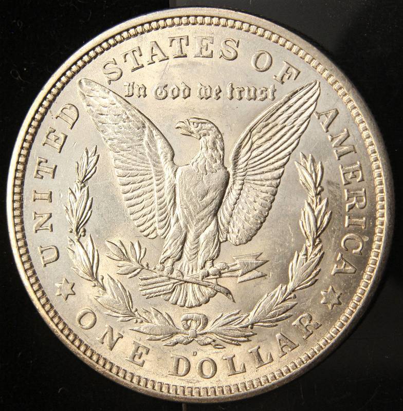 1921-D MORGAN SILVER DOLLAR UNC